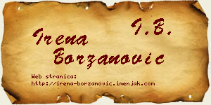Irena Borzanović vizit kartica